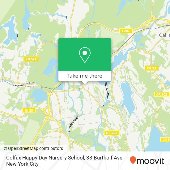 Mapa de Colfax Happy Day Nursery School, 33 Bartholf Ave