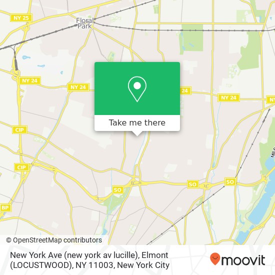New York Ave (new york av lucille), Elmont (LOCUSTWOOD), NY 11003 map