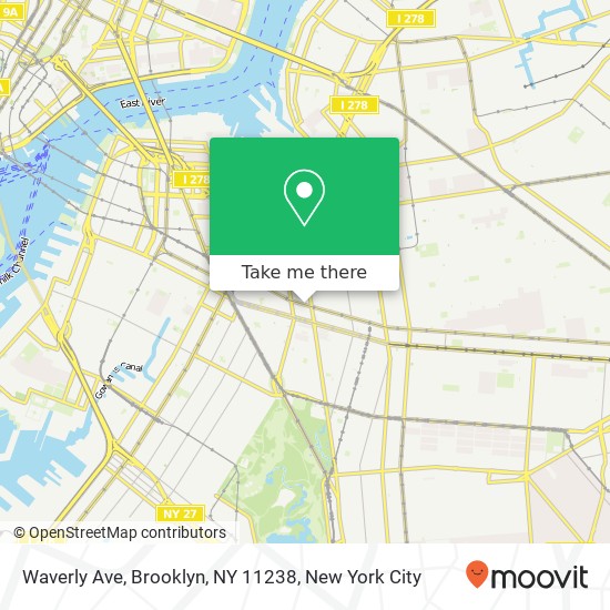 Mapa de Waverly Ave, Brooklyn, NY 11238