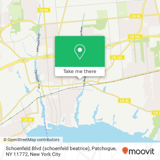 Schoenfeld Blvd (schoenfeld beatrice), Patchogue, NY 11772 map
