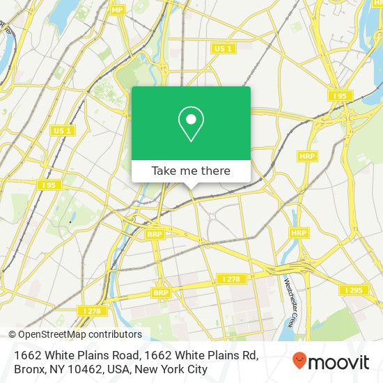 Mapa de 1662 White Plains Road, 1662 White Plains Rd, Bronx, NY 10462, USA