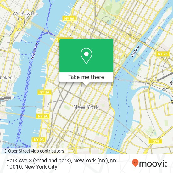 Park Ave S (22nd and park), New York (NY), NY 10010 map