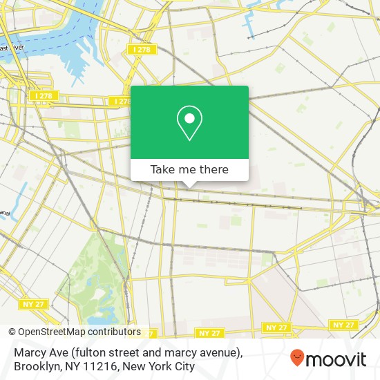 Mapa de Marcy Ave (fulton street and marcy avenue), Brooklyn, NY 11216