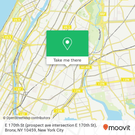 E 170th St (prospect ave intersection E 170th St), Bronx, NY 10459 map
