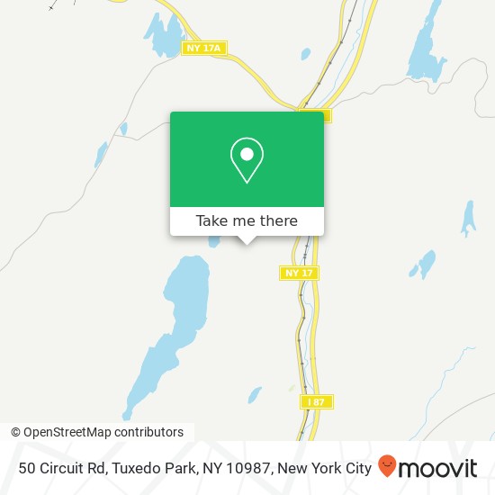 Mapa de 50 Circuit Rd, Tuxedo Park, NY 10987