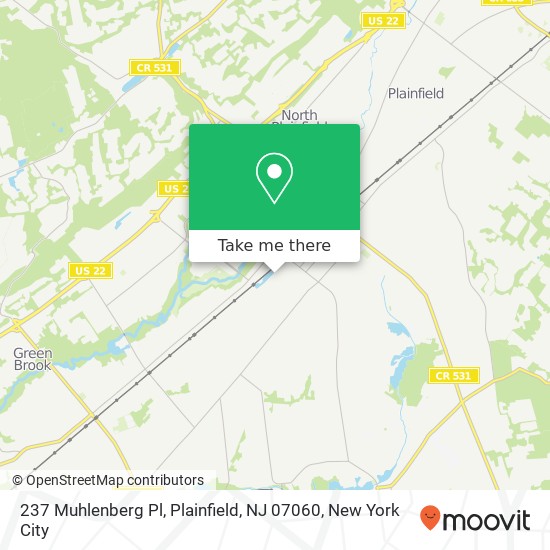 Mapa de 237 Muhlenberg Pl, Plainfield, NJ 07060