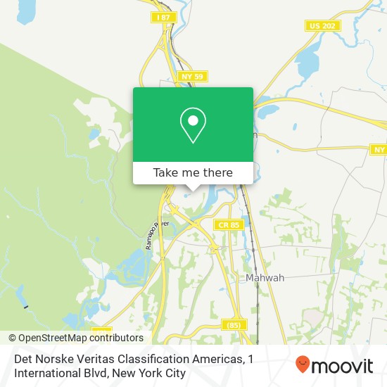 Det Norske Veritas Classification Americas, 1 International Blvd map