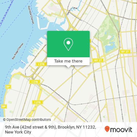 Mapa de 9th Ave (42nd street & 9th), Brooklyn, NY 11232