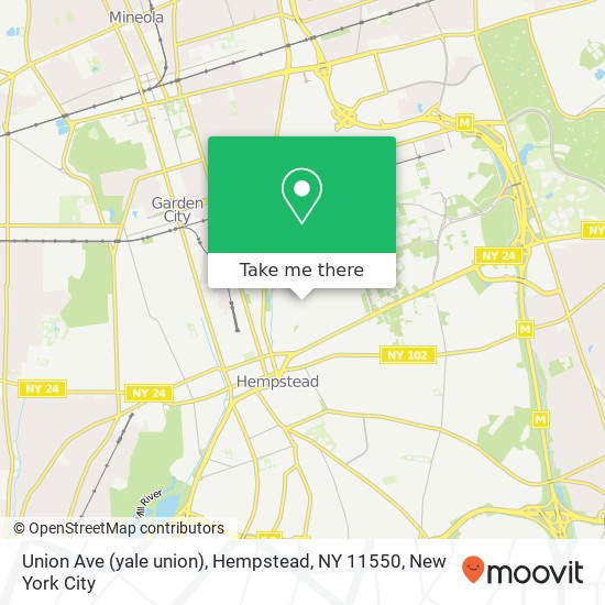 Mapa de Union Ave (yale union), Hempstead, NY 11550