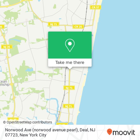 Mapa de Norwood Ave (norwood avenue pearl), Deal, NJ 07723