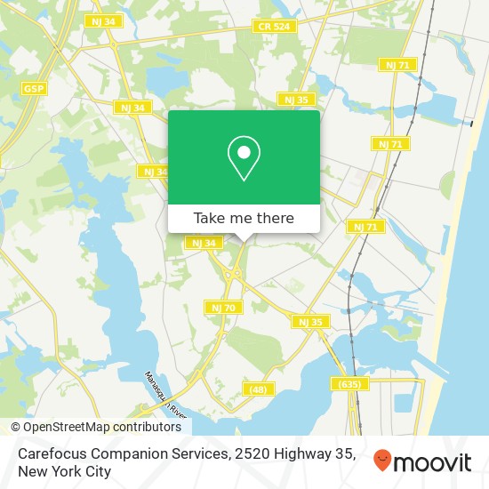 Carefocus Companion Services, 2520 Highway 35 map