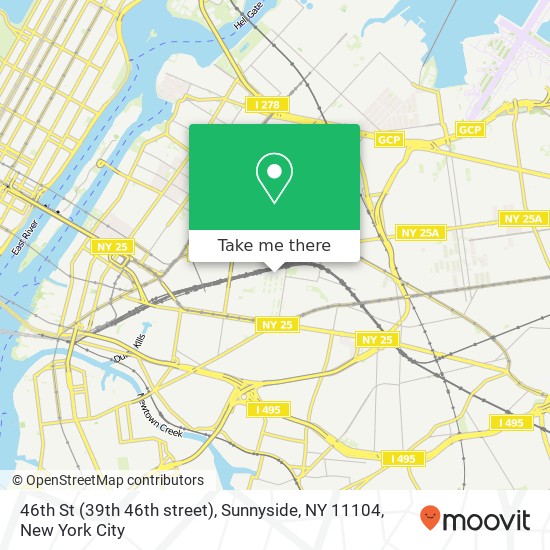 Mapa de 46th St (39th 46th street), Sunnyside, NY 11104