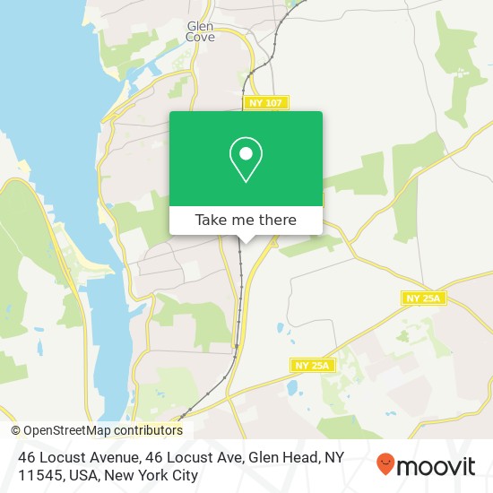 46 Locust Avenue, 46 Locust Ave, Glen Head, NY 11545, USA map