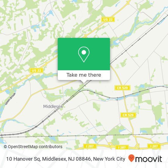 Mapa de 10 Hanover Sq, Middlesex, NJ 08846