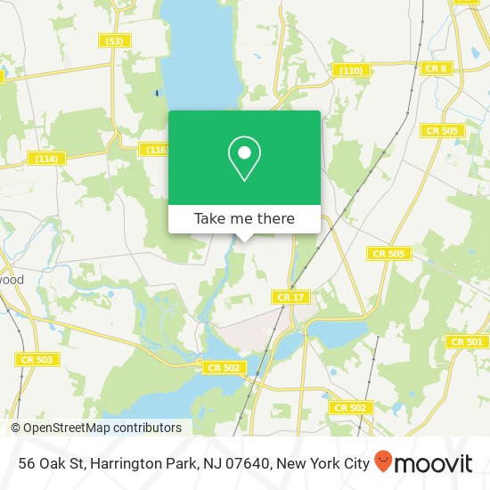 Mapa de 56 Oak St, Harrington Park, NJ 07640
