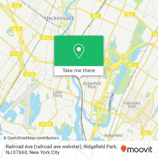 Railroad Ave (railroad ave webster), Ridgefield Park, NJ 07660 map