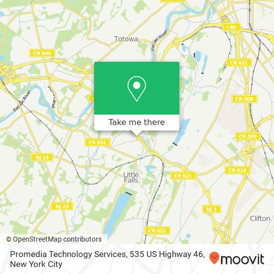 Promedia Technology Services, 535 US Highway 46 map