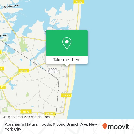 Mapa de Abraham's Natural Foods, 9 Long Branch Ave