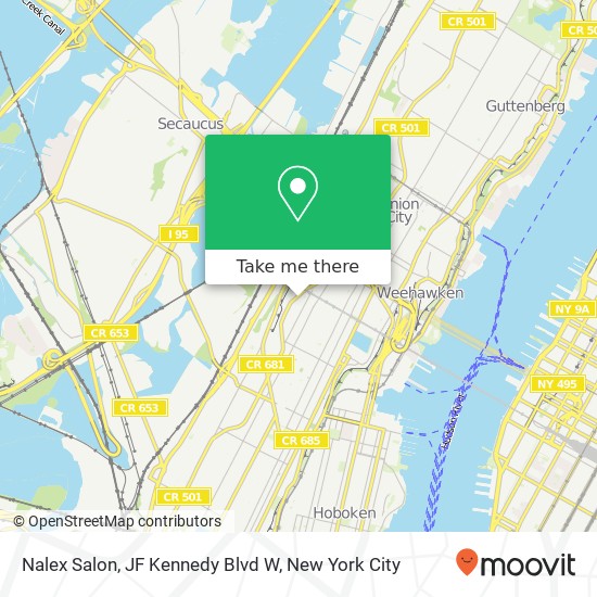 Mapa de Nalex Salon, JF Kennedy Blvd W