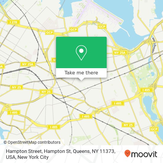 Mapa de Hampton Street, Hampton St, Queens, NY 11373, USA