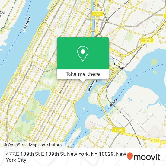 477,E 109th St E 109th St, New York, NY 10029 map