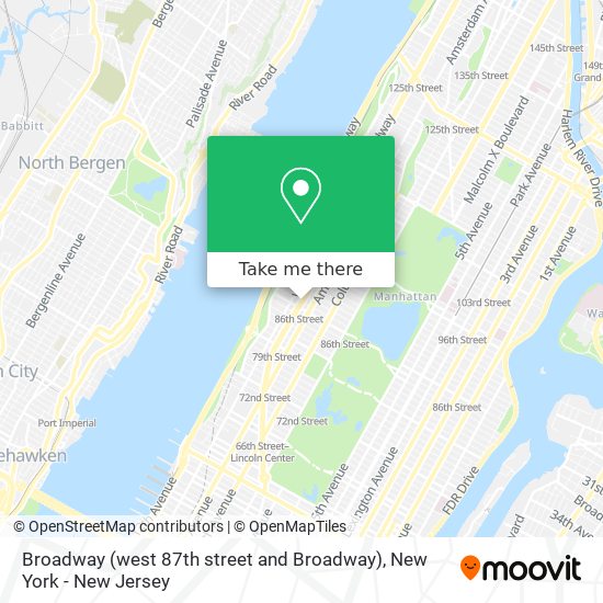 Mapa de Broadway (west 87th street and Broadway)