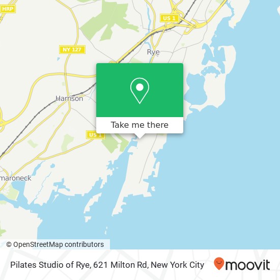 Mapa de Pilates Studio of Rye, 621 Milton Rd