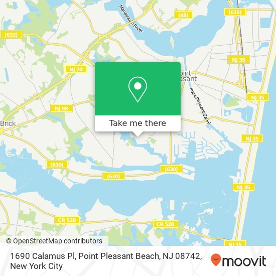 Mapa de 1690 Calamus Pl, Point Pleasant Beach, NJ 08742