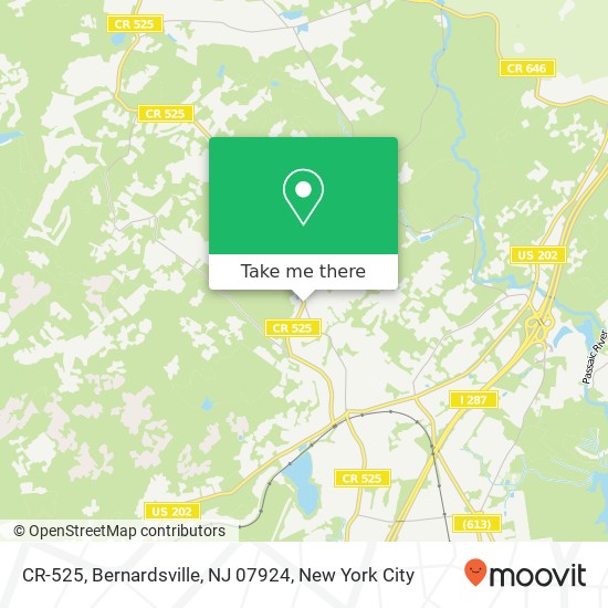 Mapa de CR-525, Bernardsville, NJ 07924