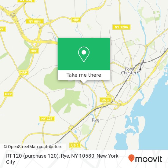 Mapa de RT-120 (purchase 120), Rye, NY 10580