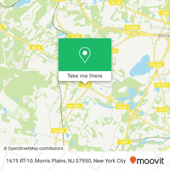 Mapa de 1675 RT-10, Morris Plains, NJ 07950