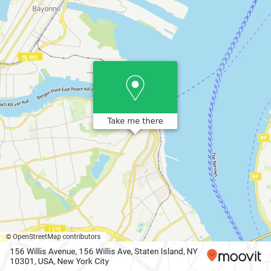 156 Willis Avenue, 156 Willis Ave, Staten Island, NY 10301, USA map