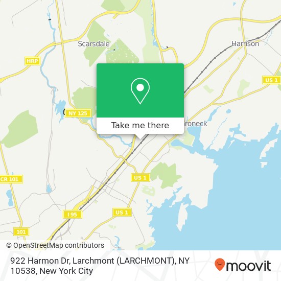 Mapa de 922 Harmon Dr, Larchmont (LARCHMONT), NY 10538
