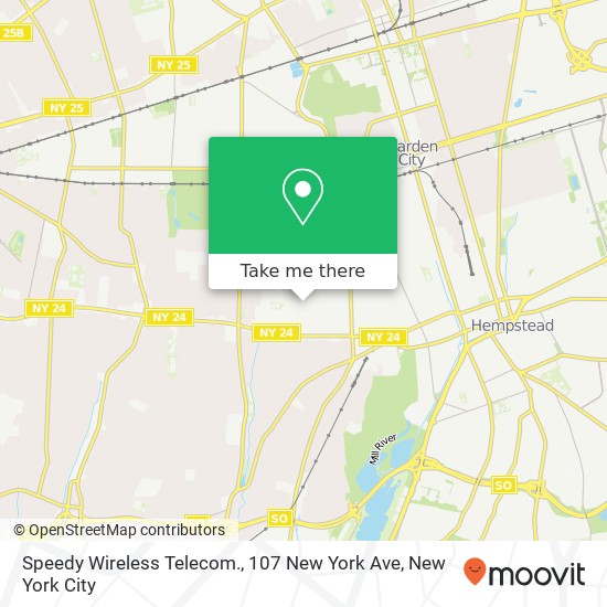 Mapa de Speedy Wireless Telecom., 107 New York Ave