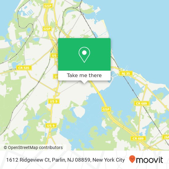 Mapa de 1612 Ridgeview Ct, Parlin, NJ 08859