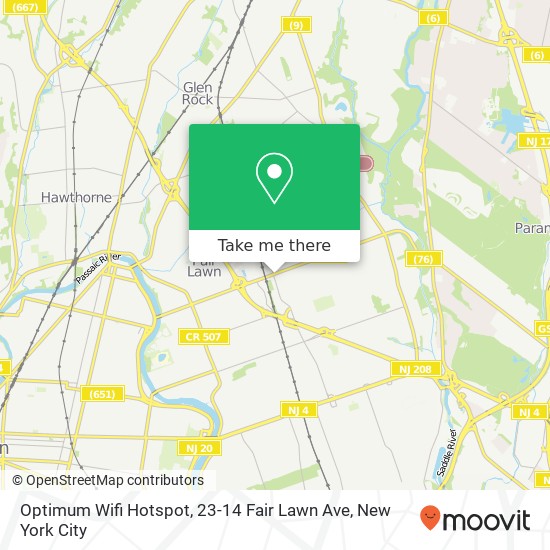 Mapa de Optimum Wifi Hotspot, 23-14 Fair Lawn Ave
