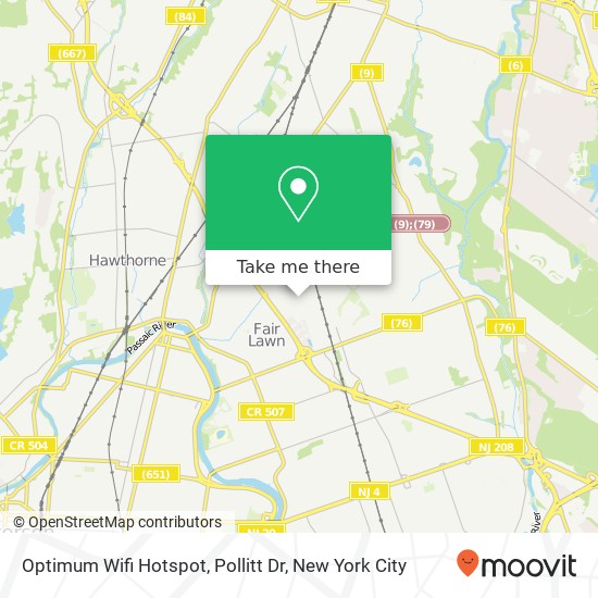 Mapa de Optimum Wifi Hotspot, Pollitt Dr