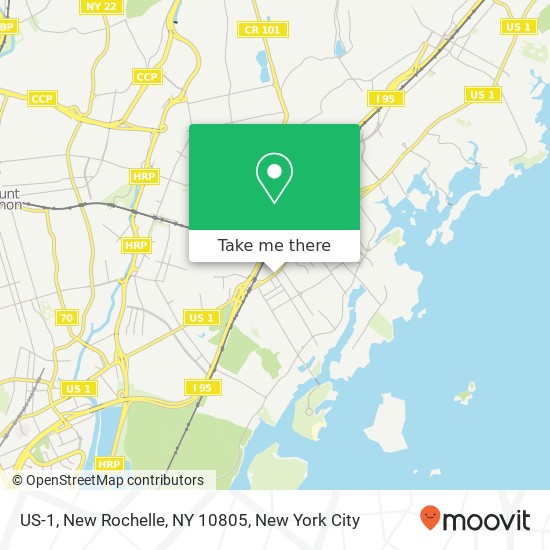 Mapa de US-1, New Rochelle, NY 10805