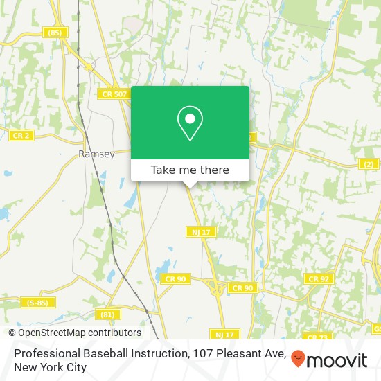 Professional Baseball Instruction, 107 Pleasant Ave map