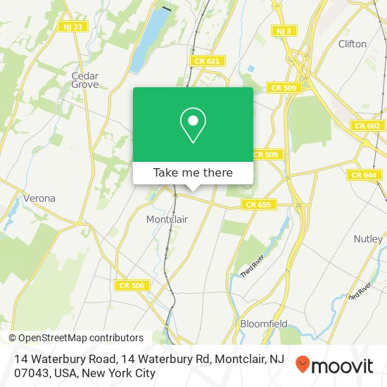 14 Waterbury Road, 14 Waterbury Rd, Montclair, NJ 07043, USA map