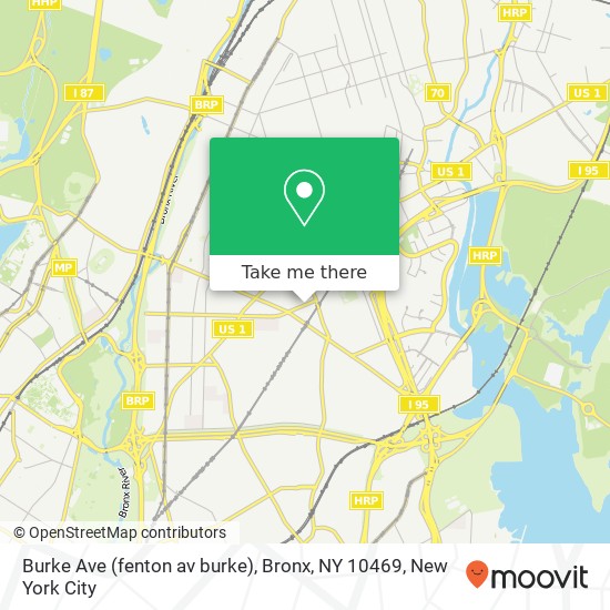 Mapa de Burke Ave (fenton av burke), Bronx, NY 10469