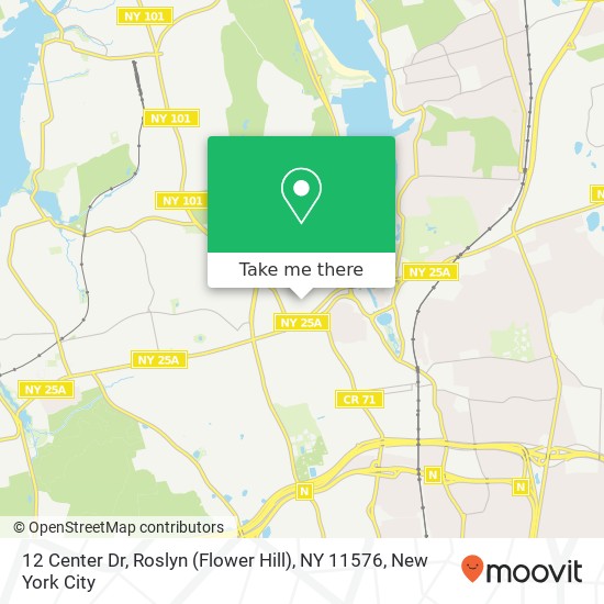 Mapa de 12 Center Dr, Roslyn (Flower Hill), NY 11576
