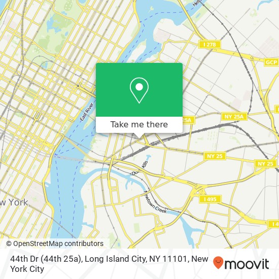 Mapa de 44th Dr (44th 25a), Long Island City, NY 11101