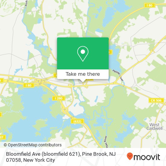 Mapa de Bloomfield Ave (bloomfield 621), Pine Brook, NJ 07058