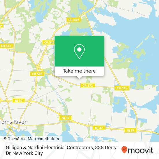 Mapa de Gilligan & Nardini Electricial Contractors, 888 Derry Dr