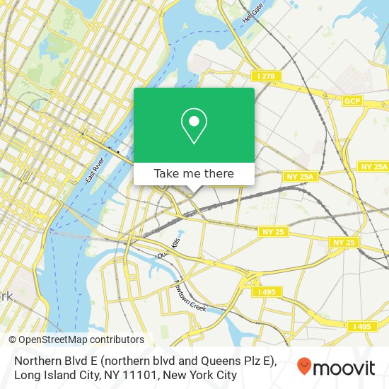 Mapa de Northern Blvd E (northern blvd and Queens Plz E), Long Island City, NY 11101