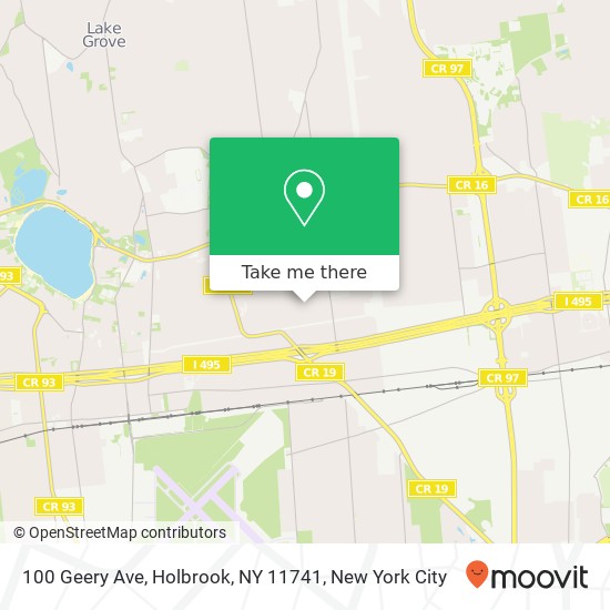 Mapa de 100 Geery Ave, Holbrook, NY 11741