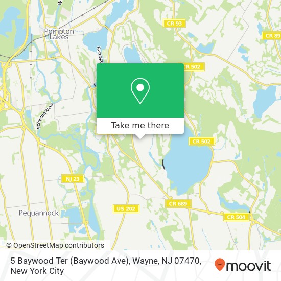 Mapa de 5 Baywood Ter (Baywood Ave), Wayne, NJ 07470