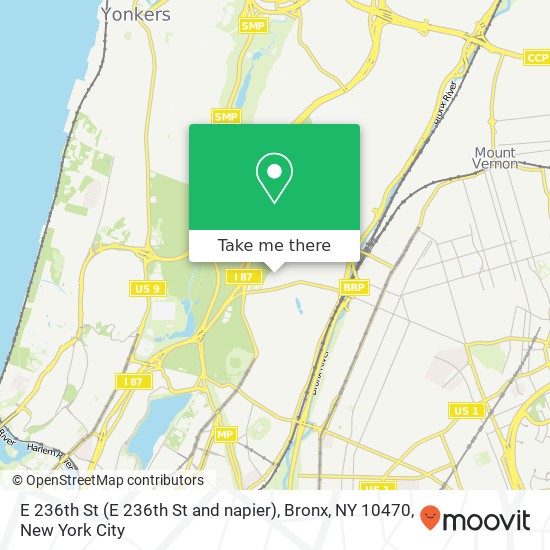 Mapa de E 236th St (E 236th St and napier), Bronx, NY 10470