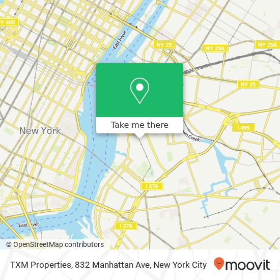 Mapa de TXM Properties, 832 Manhattan Ave